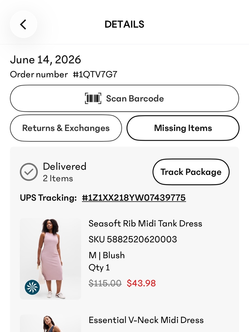 Athleta Blush Pink Sleeveless Midi Dress - Picture 6 of 6